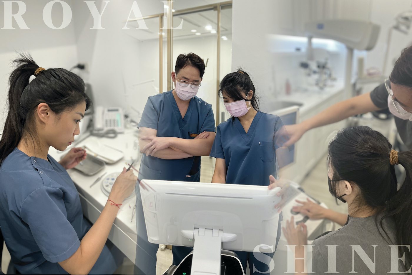御耀醫師與牙技師設計製作陶瓷貼片過程示意圖