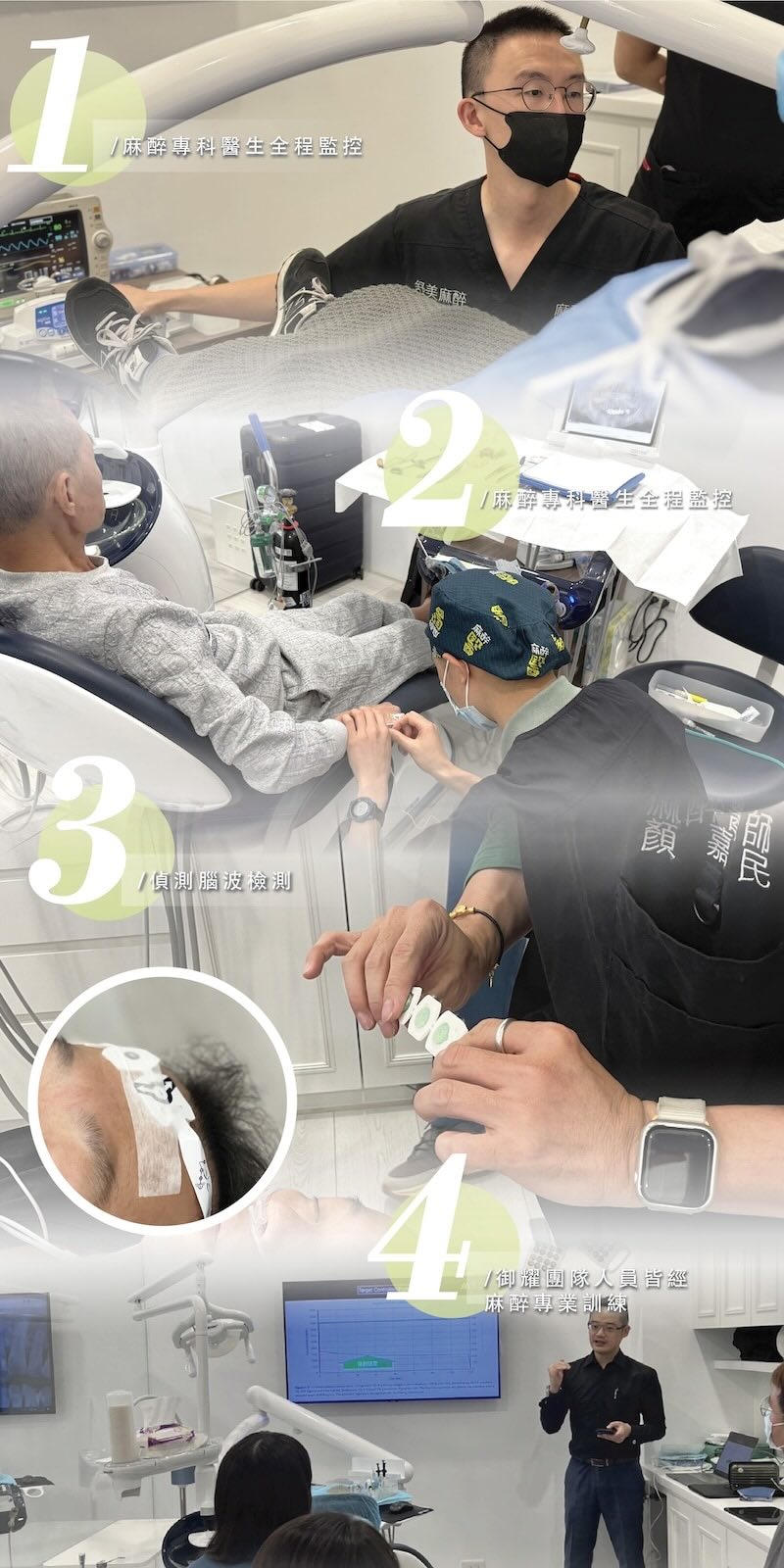 台中御耀美學牙醫診所進行舒眠麻醉流程實況，專業麻醉醫師全程監控，協助患者安心完成植牙手術